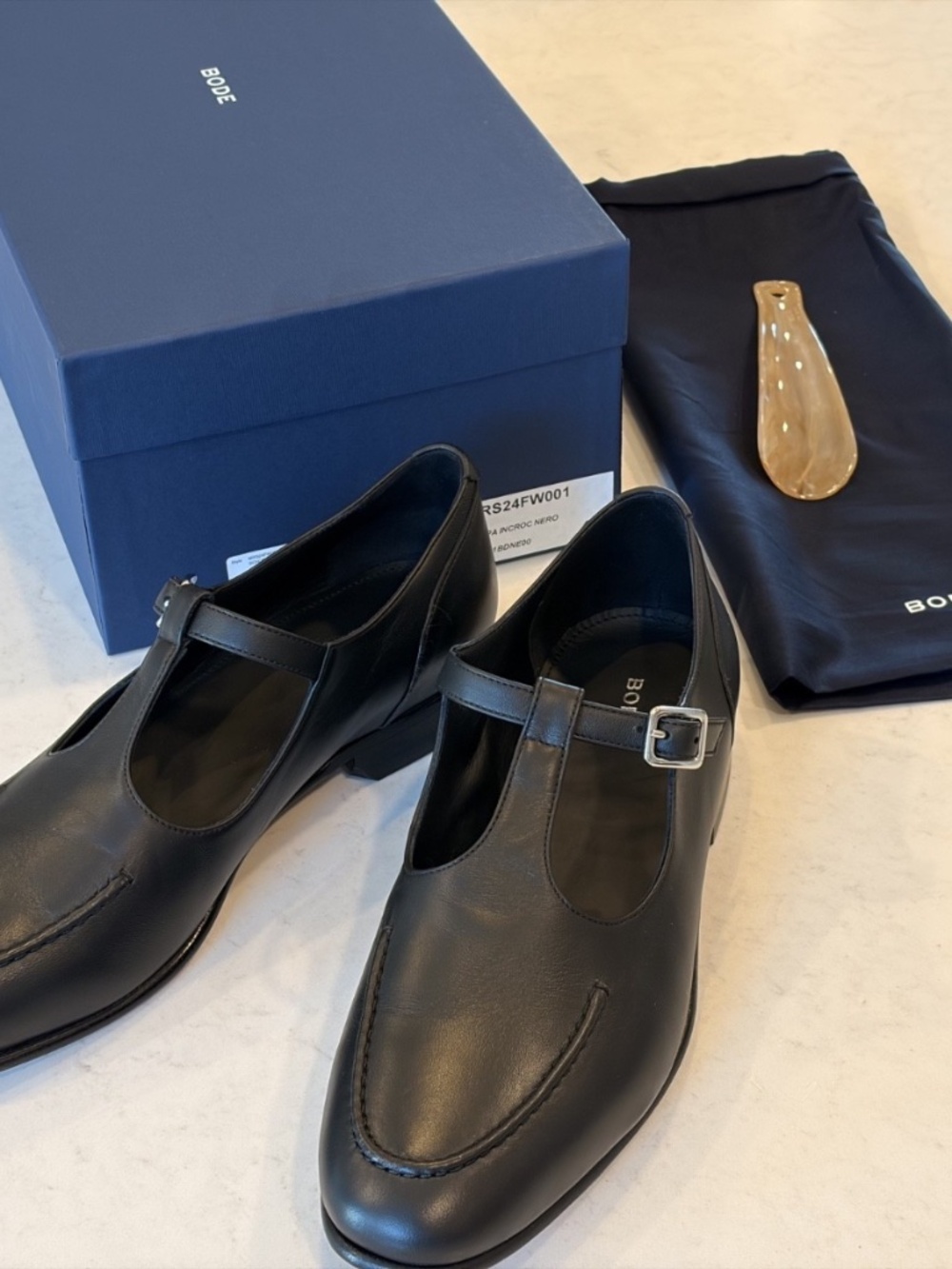 Share Bode Men's School Shoes Black Leather Size 42 - New w Box